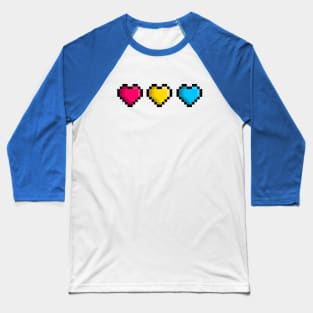 Pixel Pride Hearts Baseball T-Shirt